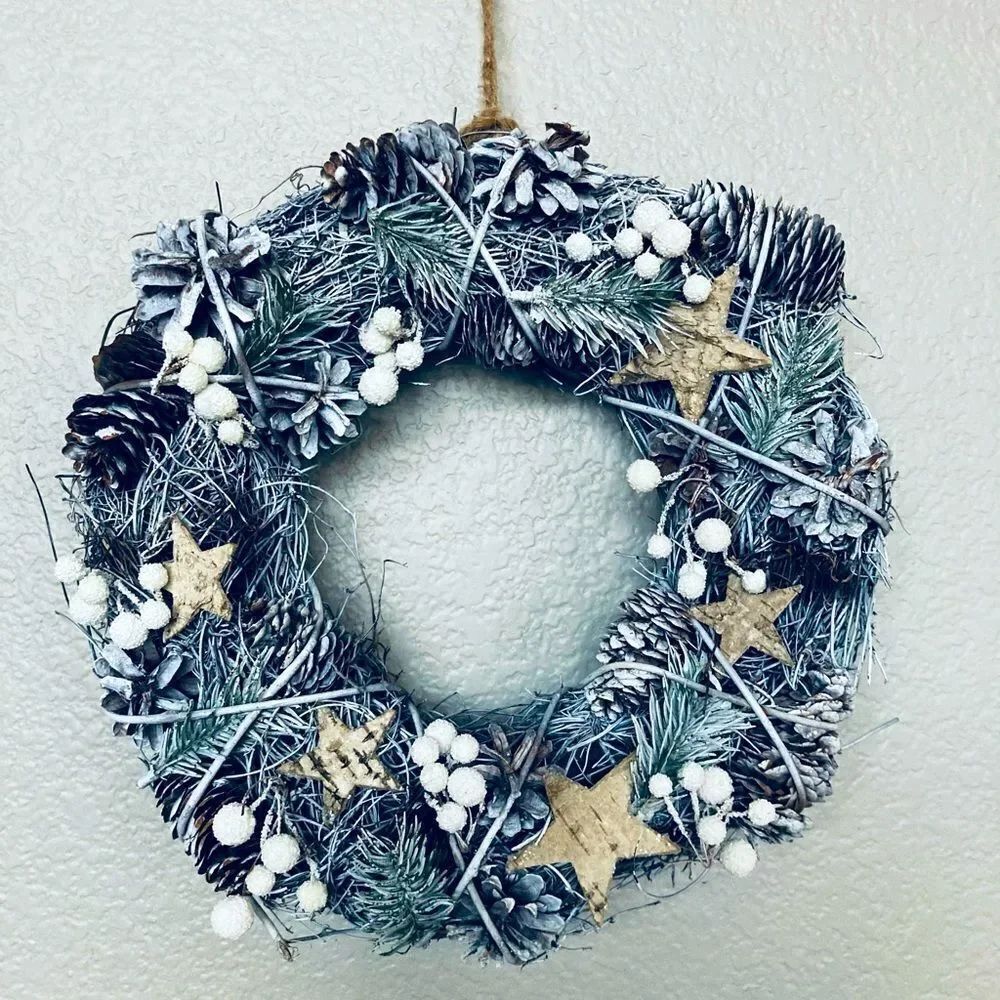 Rustic Winter Holiday Christmas Pine Wreath